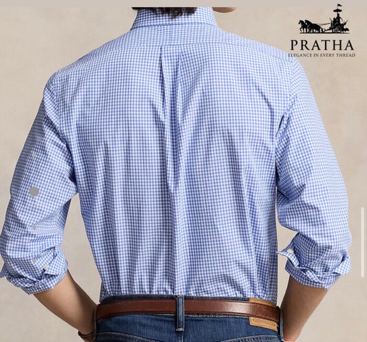 RL RALPH LAUREN MICRO CHEQS BLUE SHIRT BY PRATHA CO. 
• LIMITED TIME OFFER PRICE ( DEEPAWALI SALE )