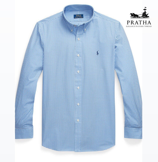 RL RALPH LAUREN MICRO CHEQS BLUE SHIRT BY PRATHA CO. 
• LIMITED TIME OFFER PRICE ( DEEPAWALI SALE )